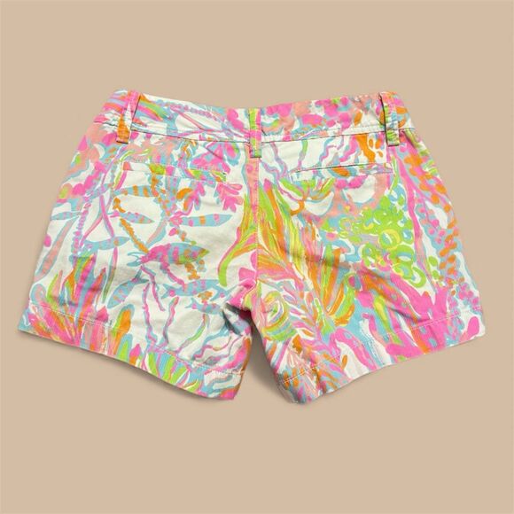 Lilly Pulitzer Callahan Shorts | Tidal Wave Pans Garden - Size 00 - Picture 2 of 2
